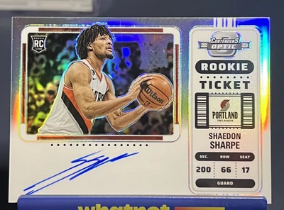 2022-23 Shaedon Sharpe Contenders Optic Rookie Ticket Auto Silver #133 Blazers - Image 1 of 2