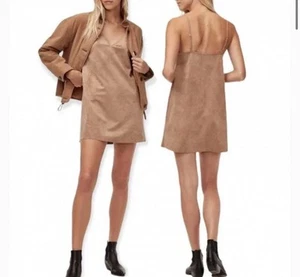 Wilfred Free Aritzia Vivienne Camel Kunstleder Kleid Größe M - Bild 1 von 10