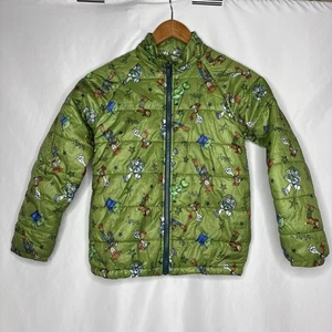 The Disney Store Pixar Toy Story 4 gefütterte Jacke grün Jugend Größe 7/8 Woody Buzz - Bild 1 von 7