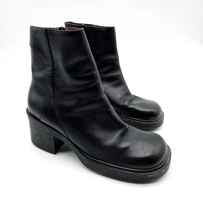 Botines gruesos negros Cloud 9 Nine West vintage años 90 talla 8,5 9 cremallera lateral Foto 1 de 4