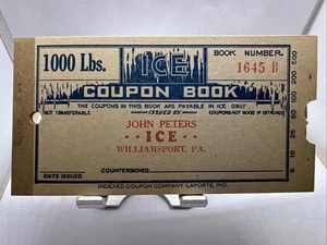 Libro VINTAGE ICE COUPON ~ "John Peters ICE" ~ Williamsport, Pa ~ COMPLETO - Foto 1 di 4