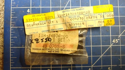 NOS OEM Yamaha Vision XV550 carburador diafragma 11H-1490A-00 Foto 1 de 2