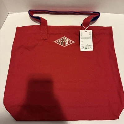 ESPRIT Vintage Throw-back 90's Red Blue Canvas Tote NWT Authentic - Image 1 of 4