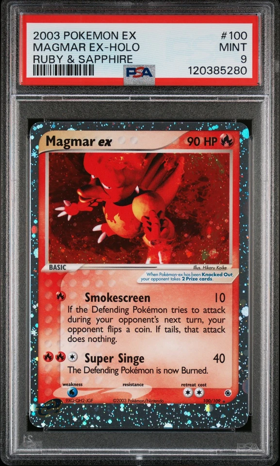Magmar Ex Holo Ruby & Sapphire PSA 9 #100 - Image 1 of 2