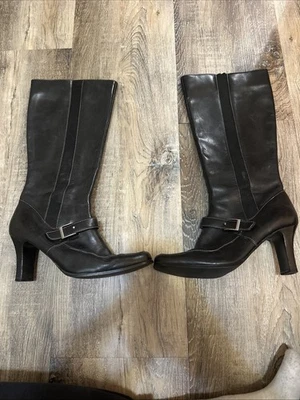 Botas altas Worthington para mujer talla 7 negras con hebilla Foto 1 de 4