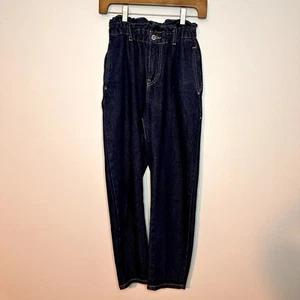 Zara Scrunch High Waist Jeans Dark Wash Größe 0 Jeansblau Trendy - Bild 1 von 6