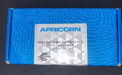 Apricorn Aegis Secure Key 3NX 64GB 256Bit AES XTS Encryption New In Box Sealed - Image 1 of 4