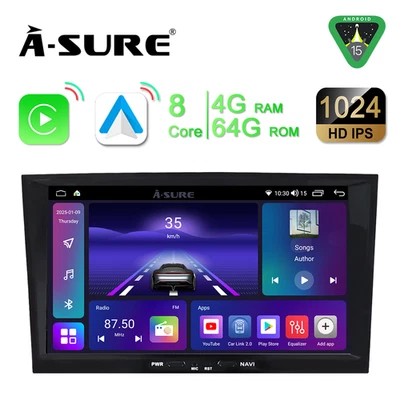 Autoradio 4+64GB Carplay Android 15 GPS Für Opel Corsa D Vectra C Zafira Signum - Bild 1 von 4