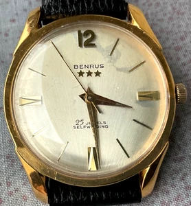 1965 BENRUS 25 JEWEL SELF-WINDING Men's Swiss WATCH ETA 2451 Fresh Service - Picture 1 of 12