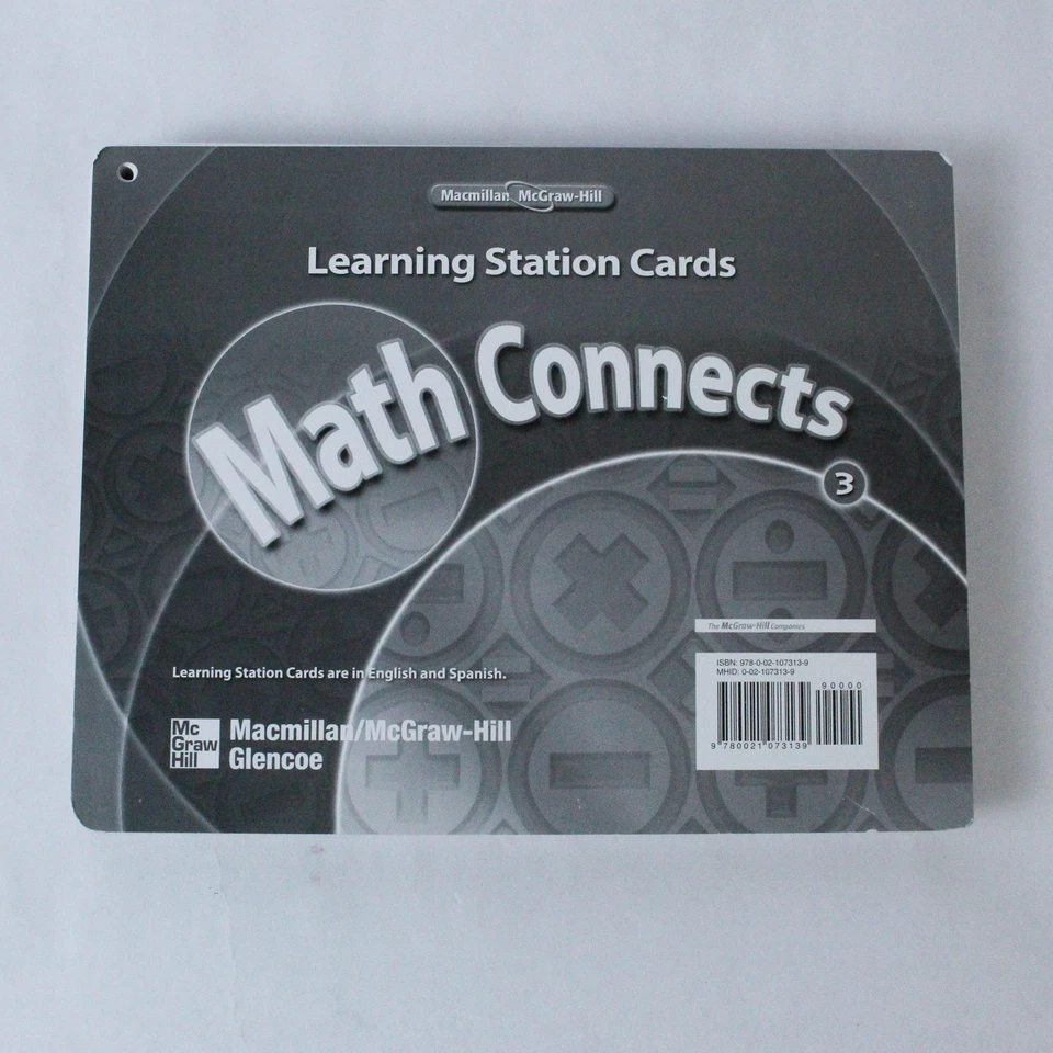 McGraw Hill Math Connects Grade 3 Learning Station Cards English & Spanish Set - Image 1 of 4