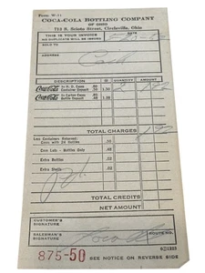 1932 Coca-Cola Bottling Co. Rechnung Circleville Ohio Vintage Soda Ephemera - Bild 1 von 2