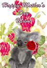 hmd65 Koala Bear Rose   Personalised Greeting Card Birthday Mothers