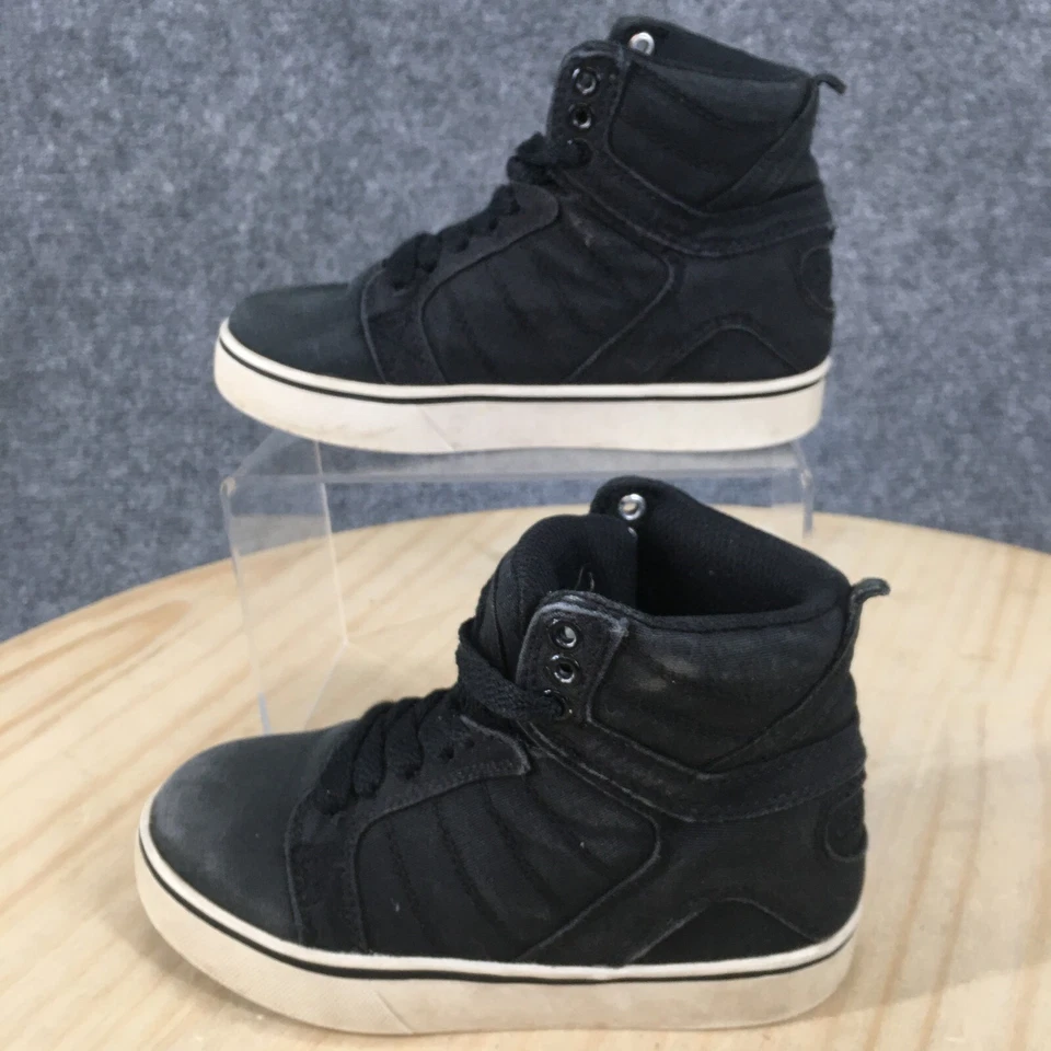 Osiris Zapatos Juveniles 12 Zapatillas Deportivas Plataforma Alta Tela Negra Con Cordones Foto 1 de 4