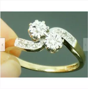 9ct Gold 0.10ct Diamond Hallmarked Engagement Ring size N - Picture 1 of 7