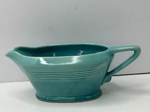 VINTAGE 1959-1965 HOMER LAUGHLIN HARLEQUIN TURQUOISE GRAVY SAUCE BOAT NO MARK - Picture 1 of 6
