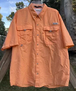 Columbia Men's Shirt Size XL PFG Omni-Shade Short Sleeve Orange - Picture 1 of 13