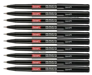 10 x EXTRA FINE TIP Permanent Marker Pens BLACK CD / DVD Pens Colour Color - Picture 1 of 3