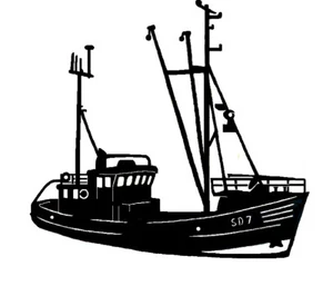 Fischkutter Kutter "SD 7" Fischerei in 80cm aus 3mm Stahl - Picture 1 of 2