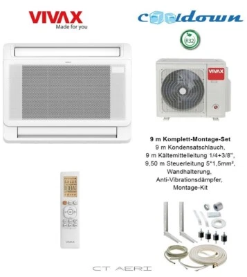 VIVAX Flur-Truhe 12000 BTU + 9 m Komplett SET 3,81 KW Split Klimaanlage A+++ - Bild 1 von 4