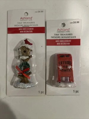 Рождественские миниатюры скворечник и почтовый ящик письма Санта-Клаусу Ashland Tiny Treasures - Изображение 1 из 4