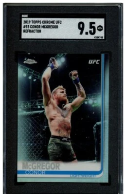 2019 TOPPS CHROME UFC CONOR MCGREGOR REFRACTOR #93 SGC 9.5 - Image 1 of 2