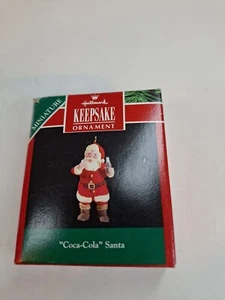 1991 Hallmark Keepsake Coca-Cola Santa Miniature Ornament VINTAGE HMM7 - Picture 1 of 6
