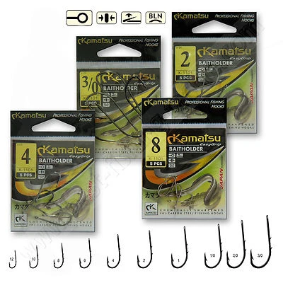 Baitholder Hooks Strong Sharp Barbed Eyed Pike Perch Lure Sea Fishing Long Shank - Image 1 of 2