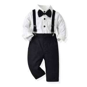 Autumn Baby Boys Clothes Sets Toddler Boy Outfits Gentleman Suits 3pcs Stripe... - Picture 1 of 7