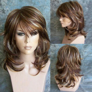 Women Girl Brown Short Curly Wavy Wig Synthetic Hair Party Cosplay Full Wig AU