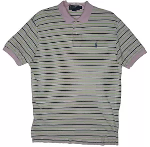 Polo Ralph Lauren Golf Polo Shirt Taglia L Rosa Verde Blu Righe Manica Corta - Foto 1 di 8