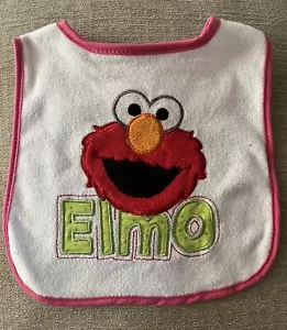 Sesame Street Elmo Baby Bib Pink 0m+ Cotton/Polyester New - Picture 1 of 3