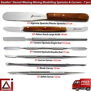 Beaden® Dental Waxing Mixing And Modelling Spatulas & Carvers Lab Tools Set of 7 - Picture 1 of 8