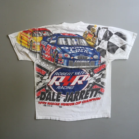 Vintage Nascar Dale Jarrett All Over Print Shirt Mens Large Winston Cup Racing L Cover