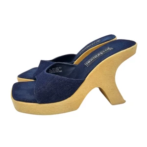 Le Chateau Women's Platform Chunky Heel Jean Slip On, Size 6 - Picture 1 of 14