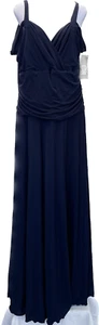 Evanese dunkelblau langes Kleid Kleid formell Schulterfrei V-Ausschnitt Crossover Größe 3X - Bild 1 von 9
