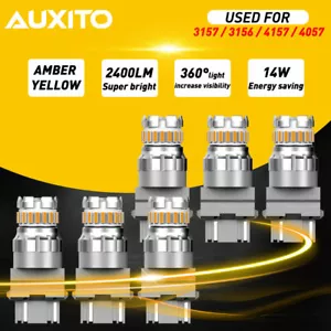 6x AUXITO Amber Yellow 3157 LED Turn Signal Parking Corner Light Bulbs Reverse - Bild 1 von 12