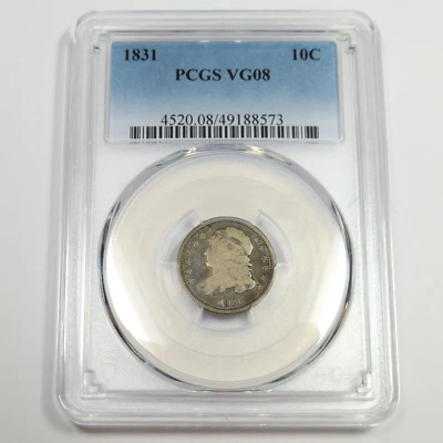 1831 PCGS VG8 - Silver Capped Bust Dime 10c US Coin #49949A - Image 1 of 2