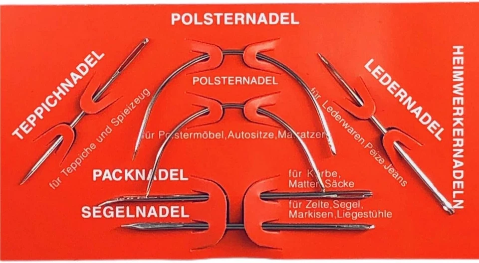 6 Handnadeln Polsternadeln Sattlernadeln Ledernadeln Teppichnadel - Bild 1 von 1