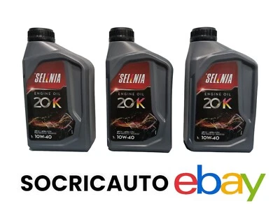 3 Litri Olio Motore Selenia 20K 10w40 A3/B4 FCA 955535-G2 - 955535-D2 NUOVO