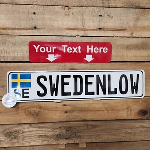 SWEDEN, EURO TAG, BMW, European style License Plate, custom, ANY TEXT - Picture 1 of 4