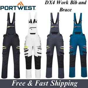Portwest DX4 Lätzchen & Brace 4-Wege Stretch Knieschützer Taschen Arbeitskleidung Sicherheit insgesamt - Bild 1 von 19