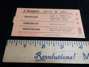 Disneyland Ticket from coupon book - "B" ticket for Adult RX103847 w 3 red stars - Picture 1 of 2