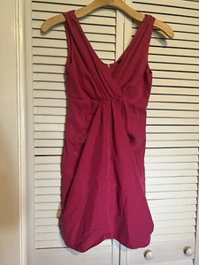 H&M Women’s Size 6 Dress Mini Sleeveless Modal Blend Pink Gathered Front Pencil - Picture 1 of 11