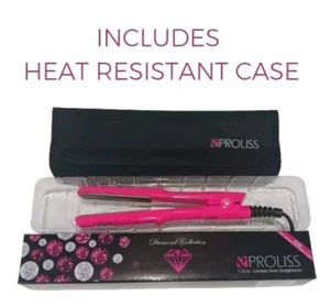 Proliss Diamond Collection Ceramic Ionic Travel Flat Iron Straightener 1.25 Pink - Picture 1 of 17