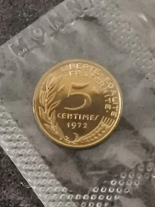 5 CENTIMES MARIANNE 1972 FDC SCELLEE ISSUE DU COFFRET / UNC - Bild 1 von 3