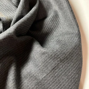 Charcoal Gray Pinstripe 100% Wool Suiting Fabric SBTHY 60"W - Picture 1 of 14