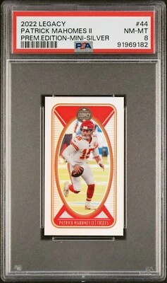 2022 PANINI LEGACY #44 PATRICK MAHOMES II PREM.EDITION-MINI-SILVER PSA 8 (POP 1) - Image 1 of 2
