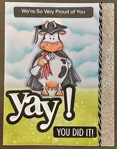 LAUREA - Penny Black COW - "ConGraduate" - Biglietto fatto a mano da DEE - Foto 1 di 6