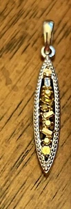 Yellow Diamond (IR) Leaf Pendant Rhodium and Platinum Over Sterling Silver 0. - Picture 1 of 4