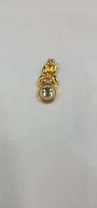 GOLD TONE LENOX PENDANT NECKLACE glass leaves - Picture 1 of 6